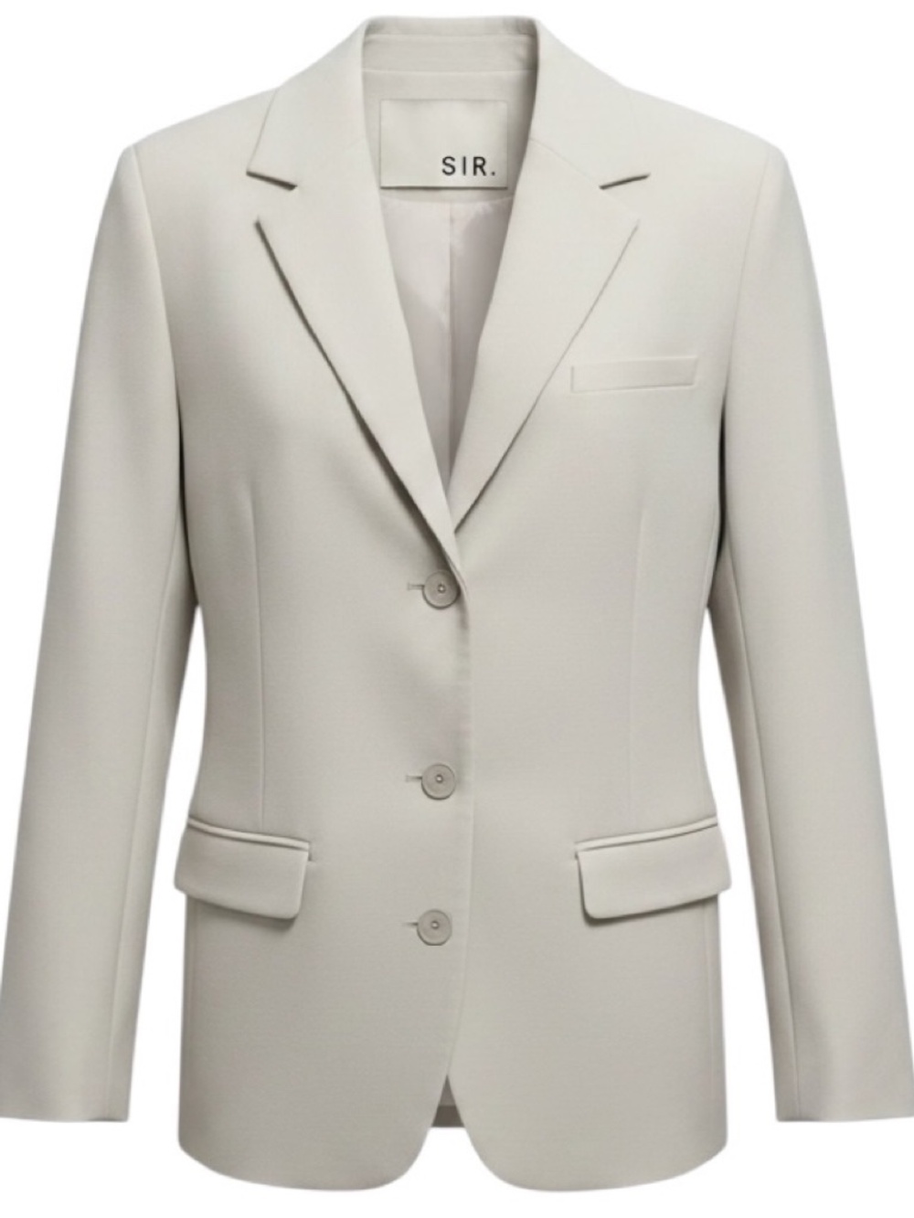 SIR. LIGHT GREY THREE BUTTON WOOL BLAZER JACKET